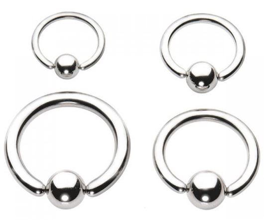 Black PVD Plated 316L Steel Ball Closure Ring 16G 3/8"-1/2" Hanging Frosted Ball 