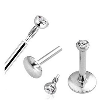 Picture for category Internally Threaded Stainless Steel Jeweled Labret with 2mm Ball